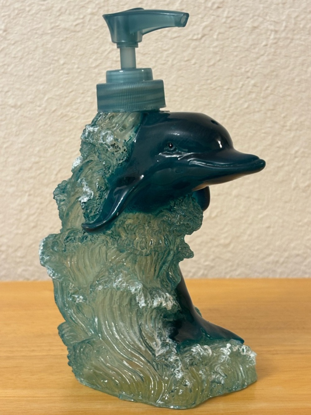 Rare Allure Teal Dolphin Wave Resin Soap Pump Dispenser